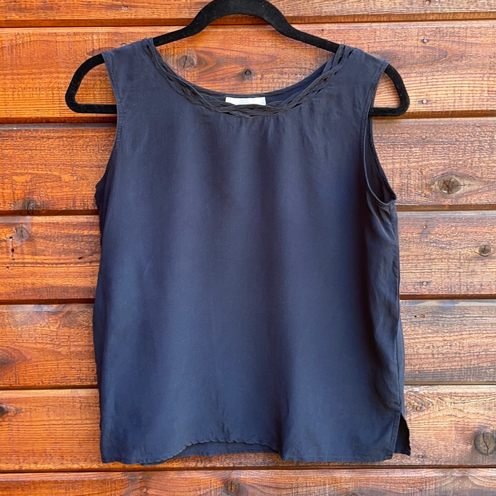 90’s Vintage Black 100% Silk Tank